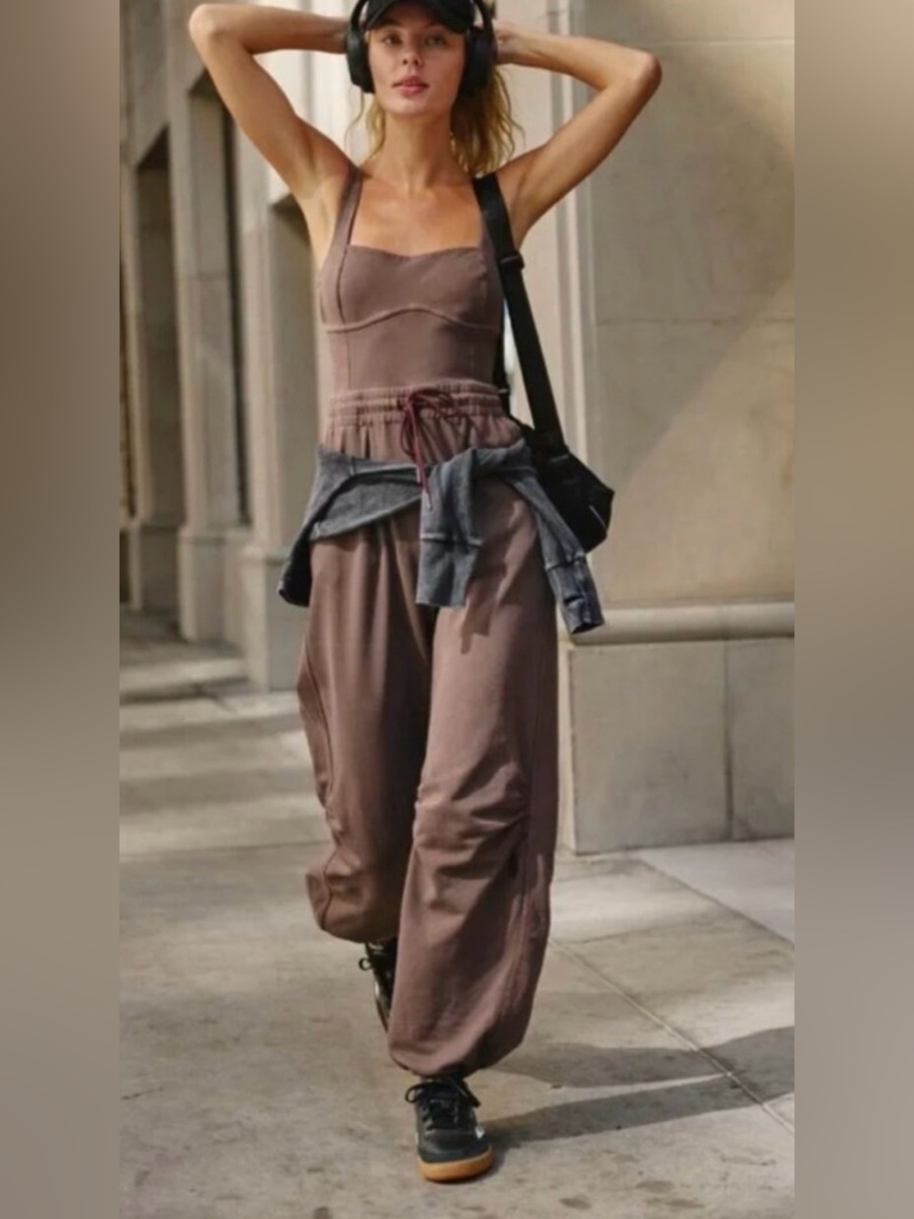 Free People Movement Inbound One Piece Brown Wide-Leg Jumpsuit New notice mark